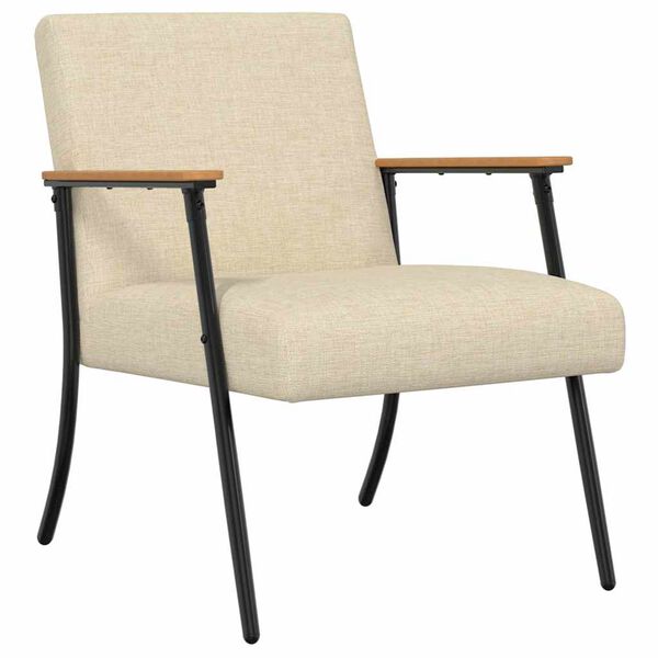 vidaXL Fauteuil Crème 59 x 75 x 78 cm Stof