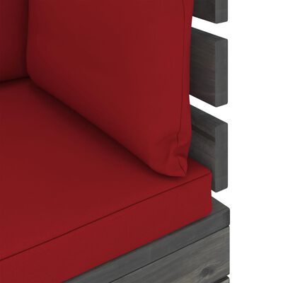 vidaXL 4-delige Loungeset met kussens pallet massief grenenhout