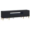 vidaXL LED tv-meubel ARNHEM 153 x 35 x 43 cm Zwart Bewerkt hout