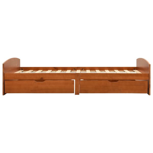 vidaXL Bedframe met 2 lades massief grenenhout honingbruin 90x200 cm