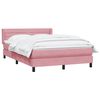 vidaXL Boxspring met matras fluweel roze 140x220 cm