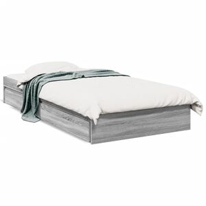 vidaXL Bedframe met lades bewerkt hout grijs sonoma eiken 90x190 cm