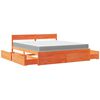 vidaXL Bed met lades en matras massief grenenhout wasbruin 180x200 cm
