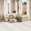 vidaXL Tuin Sofa Set met kussen 13 pcs Beige poly rattan