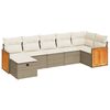 vidaXL 7-delige Loungeset met kussens poly rattan beige