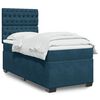 vidaXL Boxspring met matras fluweel blauw 100x200 cm