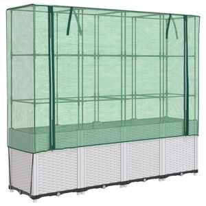 vidaXL Plantenbak verhoogd met kashoes 160x40x153 cm rattanlook