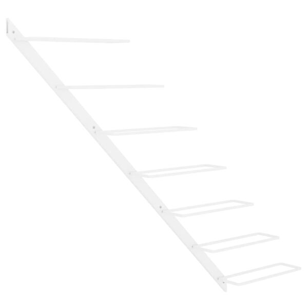 vidaXL Wijnrek voor 7 flessen wandmontage metaal wit