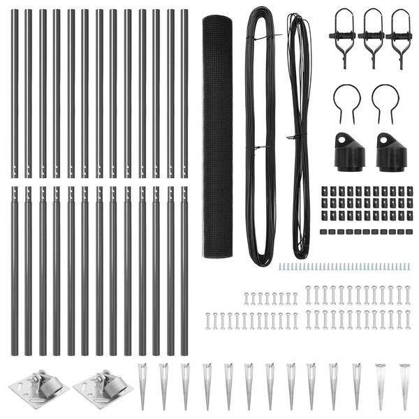 vidaXL Hecke met palen Grijs 1.2 x 25 m Staal