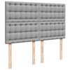 vidaXL Boxspring met matras stof lichtgrijs 140x190 cm
