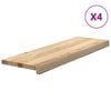 vidaXL Traptreden 4 st 80x25x2 cm onbehandeld massief eikenhout