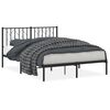 vidaXL Bedframe met hoofdbord metaal zwart 140x190 cm