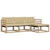 vidaXL Buiten bankenset 4 st Wit en Beige