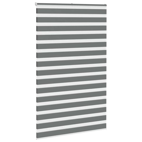 vidaXL Zebra rolgordijn 140x230 cm stofbreedte 135,9 cm donkergrijs
