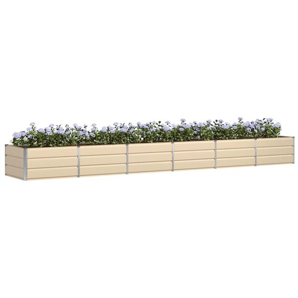 vidaXL Plantenbak Ivoor 480 x 80 x 45 cm Staal