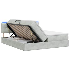 vidaXL LED Opslagbed met Matras Lichtgrijs 180 x 200 cm Fluweel