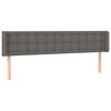 vidaXL Hoofdbord met randen 183x16x78/88 cm kunstleer grijs