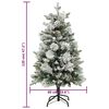 vidaXL Kerstboom met LED en dennenappels en sneeuw 120 cm PVC en PE