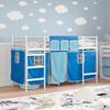 vidaXL Loftbedframe voor Kinderen met Gordijnen Wit en Blauw