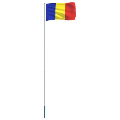 vidaXL Vlag met vlaggenmast Roemenië 4 m aluminium