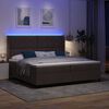 vidaXL LED Box Spring Bed met matras Donkerbruin 200 x 200 cm Stof