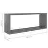 vidaXL Wandschappen kubus 6 st 60x15x23 cm hout hoogglans grijs