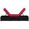 vidaXL 9-delige Loungeset met kussens poly rattan rood