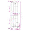 vidaXL Hoge kast 34,5x32,5x180 cm bewerkt hout gerookt eiken