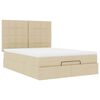 vidaXL Ottoman bed met matras en LED's 140x190cm stof cr&egrave;mekleurig