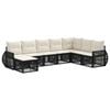 vidaXL Tuinbankenset 8 st Zwart en Cream Wit poly rattan