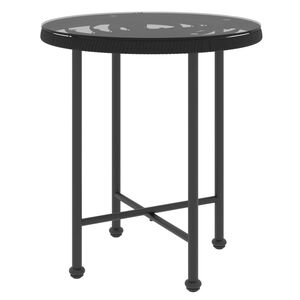 vidaXL Eettafel Ø50 cm gehard glas en staal zwart