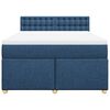 vidaXL Boxspring met matras stof blauw 140x200 cm