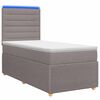 vidaXL LED Boxspring Bed met Matras Taupe 90 x 190 cm Stof