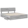 vidaXL Bedframe met lade Grijze Sonoma 180 x 200 cm Geconstrueerd hout