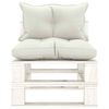vidaXL 5-delige Loungeset met beige kussens pallet hout