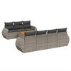 vidaXL 8-delige Loungeset met kussens poly rattan grijs