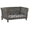 vidaXL Hondenmand met kussen 50x33x30 cm natuurlijk wilgen grijs