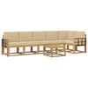 vidaXL Buiten bankenset met kussen 7 pcs Wit en Beige Polyester