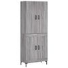 vidaXL Hoge kast 69,5x34x180 cm bewerkt hout grijs sonoma eikenkleurig