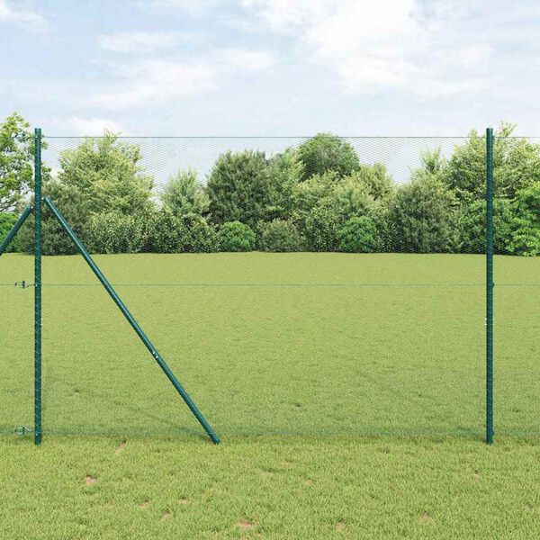 vidaXL Hexagon Hek Groen 1.6 x 10 m Staal