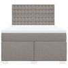 vidaXL Boxspring met matras stof taupe 160x200 cm