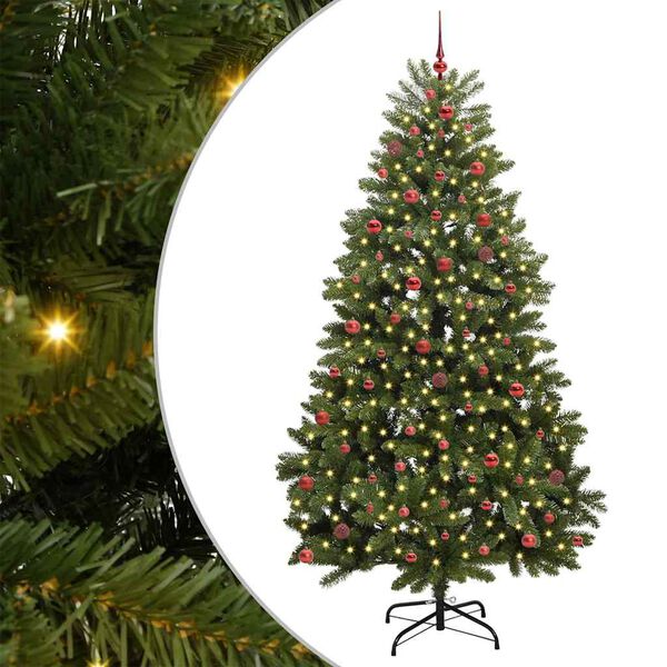 vidaXL Kunstkerstboom met 300 LED Groen 270 cm PVC en Metaal