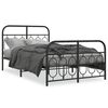 vidaXL Bedframe met hoofd- en voeteneinde metaal zwart 120x200 cm