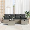 vidaXL Tuin Sofa Set met kussen met opslag 6 pcs Lichtgrijs Poly riet