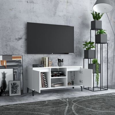 vidaXL Tv-meubel met metalen poten 103,5x35x50 cm wit
