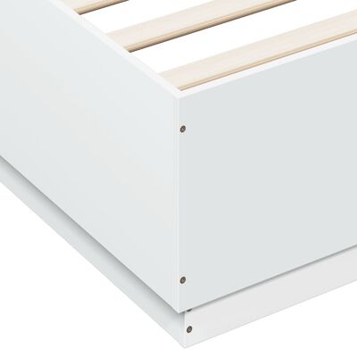 vidaXL Bedframe met LED-verlichting bewerkt hout wit 200x200 cm