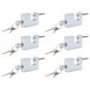 vidaXL Hangslot 6 st Zilver Staal