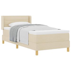 vidaXL Boxspringbed met matras Cr&egrave;me 200 x 100 cm Polyester
