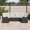 vidaXL Tuin Sofa Set met kussen 6 pcs Zwart Poly riet