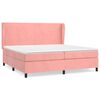 vidaXL Boxspring met matras fluweel roze 200x200 cm